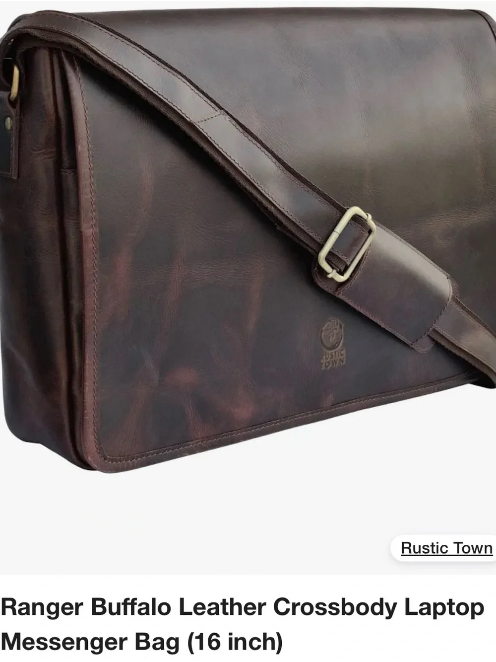 Brown Leather Messenger Bag for Men